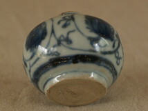 16 17世紀 安南 染付唐草文 小壺5.3ｃｍ 茶入 茶道 華道 アジア古美術 骨董 古玩 アールヌーボー_画像7