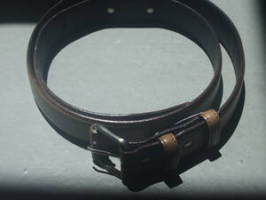 HELMUT LANG ヘルムートラング Classic Roller Buckle Brown Leather Belt ブラウン レザー ベルト 36/90 初期 本人期 イタリア製