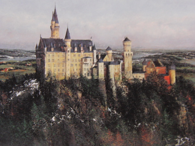 Harune Takemoto, Neuschwanstein Castle sprouts, From a rare collection of art, New high-quality frame, Framed, In good condition, postage included, Germany, Art, Painting, Oil painting, Nature, Landscape painting