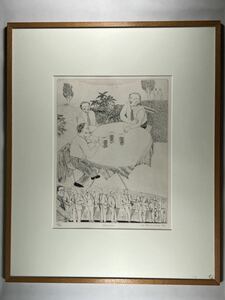 山本容子 大型銅版画Heaven 1点、1980年作品、限定20部第18番、額装保存良、現代版画柳原良平浜口陽三南桂子