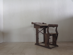 E9420 . フランス アンティーク 画家の机 チェア&デスク / ヴィンテージ テーブル 椅子 古道具 古家具 一人用 店鋪什器 ディスプレイ 木製