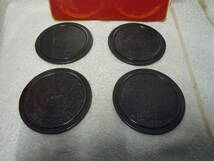 ◆未使用 当時物 ディズニーランド ミッキー コースター 4枚セット カナダ製 1枚 約100g 真鍮/銅◆両手上げ_画像8