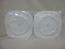 【34754】 Noritake ノリタケ THE NATIONAL TRUST BONE CHINA スクエアプレート 2枚 角ケーキ皿 未使用保管品_画像3