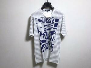 COMME des GARCONS HOMME ストライプ ロゴ プリント Vネック Tシャツ S コムデギャルソンオム ロゴプリント Tシャツ S/S カットソー