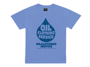 【 クリックポスト可 】 90cm キッズ 半袖 Tシャツ ライトブルー オイルクロージングサービス オイル 子供 OIL CLOTHING ロゴ NOP-0409-90