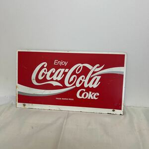 ［昭和レトロ］コカコーラ コカ・コーラ Coca-Cola TRADE MARKS REGD 金属看板 金属プレート ブリキ看板 ホーロー看板 横30 縦16.5cm