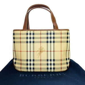 BURBERRY バーバリー ノバチェック ハンドバッグ PVCｘレザー ブラウン