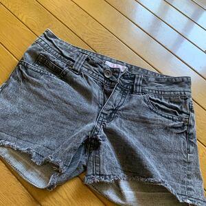 ショートパンツ デニムショートパンツブラックデニムショート150