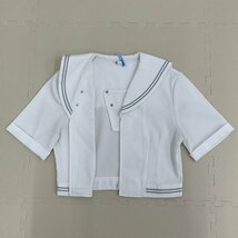 (G)U894 (中古) 群馬県 高崎健康福祉大学高崎高校 セーラー服 上下セット /旧制服/M/W70/シルバーグレー2本/夏服/制服/女子学生/中学/高校/_画像4