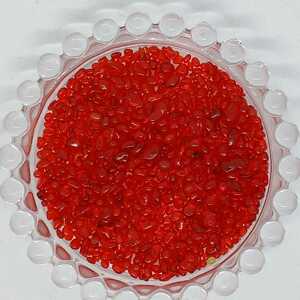  стекло. шарик красный 30 грамм 3~6mm