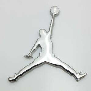 ●NBA バスケ バスケットボール 飾り Air Jordan アルミ エア ジョーダン カー ステッカー シルバー　(送料無料) 当日発送