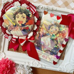 【スペシャルプライス】缶バッジロゼット カードケース レッド ストライプ ベアー 【ロゼット、カードケースのみ】