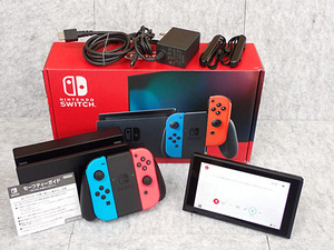 【中古】新型 任天堂 Nintendo Switch Joy-Con[L] ネオンブルー/[R] ネオンレッド HAD-S-KABAA 本体(MFA744-2)
