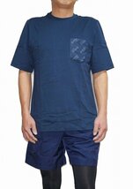 リーボック Reebok Tシャツ と ショートパンツ 紺 メンズ トレーニング ジム ワークアウト セットアップ 上下 スポーツ ウエア サイズM_画像1