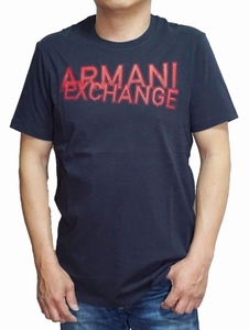 アルマーニ エクスチェンジ ARMANI EXCHANGE 半袖Tシャツ 紺 赤 8NZTNQ メンズ ネイビー レッド 夏物 サイズM