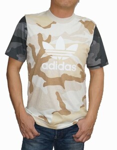 アディダス adidas オリジナルス 半袖Tシャツ カモフラージュ ベージュ ED6957 メンズ 夏物 迷彩 トレフィル ブラウン 茶 グレー サイズS