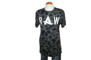 ジースターロウ G-STAR RAW 半袖Tシャツ アフロジャック コラボレーションモデル 迷彩 メンズ 夏物 ロング丈 Afrojack サイズXS