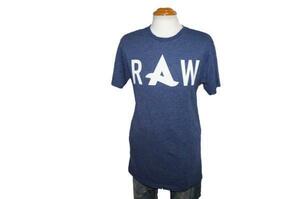 ジースターロウ G-STAR RAW 半袖Tシャツ アフロジャック コラボレーションモデル n メンズ 夏物 ロング丈 Afrojack ネイビー　サイズS