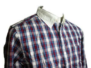  new goods!* Rupert RUPERT long sleeve shirt check button down red color series red white blue size M *17402