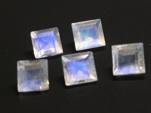  clean blue moonstone 5mm square. Rod 5ke.3.46ct