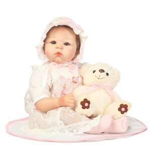  soft toy attaching Reborn doll real baby doll to gong - doll baby doll 55cm high class lovely costume . feeding bottle * pacifier attaching ba60