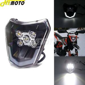 モトクロ スデュアルスポーツ LEDヘッドライト カスタム 高品質 HANDLAMPEXC XCF XCW 250 300 350 450 500 690 SMC R EU/米国ENDURO