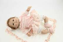 リボーンドール リアル 赤ちゃん人形 トドラードール ベビードール 45cm 高級 かわいい 衣装付 ドレス 手作り ハンドメイド ba45_画像5