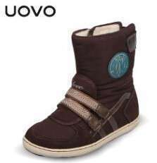  hot uovo бренд зимний ботинки девочка мужчина мода короткие сапоги _ чай _17cm