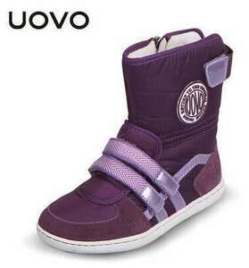  hot uovo бренд зимний ботинки девочка мужчина мода короткие сапоги _ фиолетовый _20.5cm