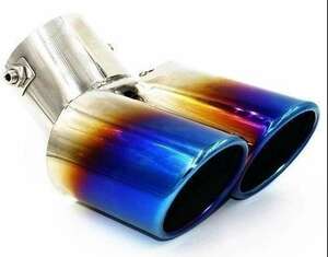  stain made muffler cutter 2 pipe out Hiace titanium color hiace toyota