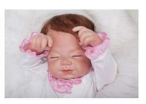リボーンドール リアル赤ちゃん人形 本物そっくり かわいいベビー人形 ハンドメイド海外ドール 衣装付き クローズアイ 幸せそうな寝顔