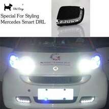 ベンツ Benz Smart Fortwo 2ドア LED デイライト　ホワイト　フロント　バンパー　フォグ ランプ ライト フォグ カバー 左右セット_画像1