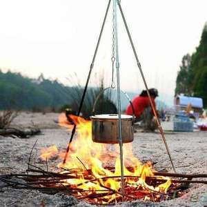 バーベキュー グリル 三脚 屋外 ファイヤー ホルダー キャンプ ピクニック 料理 ポット アウトドア レジャー 焚き火台