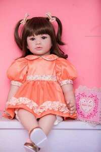 リボーンドール リアル 赤ちゃん人形 トドラードール ベビードール 二つ結び 55cm 高級 プリンセスドール かわいい 女の子 ba013