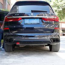 2個セット ステンレス鋼 パーツ マフラー 排気管出力 カバートリム シルバー カスタム 高品質 BMW X5 G05 X7 G07 2019_画像5