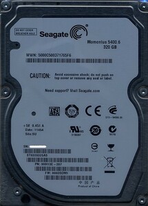 SEAGATEノート用HDD 2.5inch ST9320325AS 320GB 9.5mm