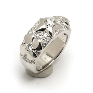  Chanel CHANELs Lee символ кольцо #15 примерно 15 номер звезда черепаха задний clover 750WG* бриллиант 