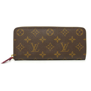 ルイヴィトン Louis Vuitton LV ポルトフォイユ・クレマンス M60742 モノグラム フューシャ ラウンドジップ長財布 レディース 美品