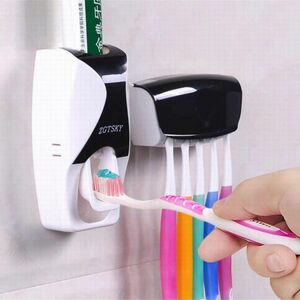 #0212 自動歯磨き粉ディスペンサー 歯ブラシホルダーセット