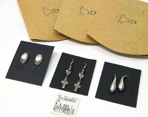 未使用 hiromichinakano ピアス 3点セット オーバル/ティアドロップ/ハート&クロス スウィング シルバー ヒロミチナカノの商品画像