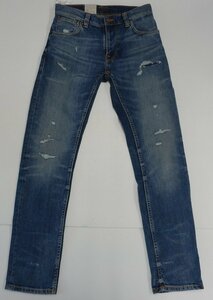 タグ付! Nudie Jeans ヌーディジーンズ ダメージジーンズ インディゴブルー size:W29囗T巛