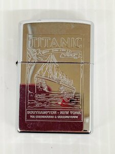 ZIPPO TITANIC タイタニック ジッポーライター 彫刻デザイン 2000 XVI ダブル刻印 中古 箱無 喫煙グッズ