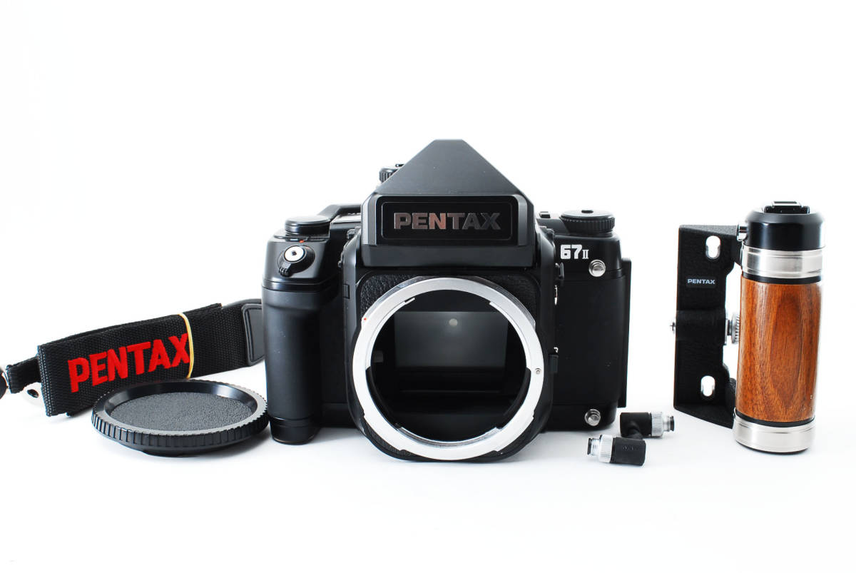 としなどあ PENTAX 67 木製グリップ ボディキャップ ストラップ金具
