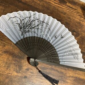 笹 蝶々 グラデーション 扇子