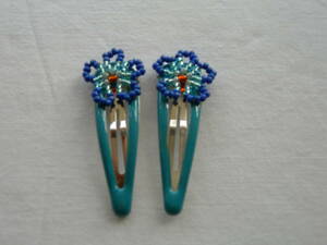  hairpin blue hand made unused new goods 