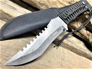 ★送料込み!★SR KNIVES S025D★高硬度極厚フルタングサバイバルナイフ パラコードハンドル アウトドアナイフキャンプナイフ 焚火 狩猟