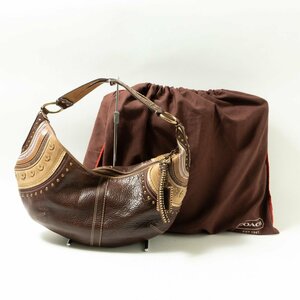 COACH コーチ レザー ハンドバッグ 鞄 かばん ファッション小物 服飾雑貨 革 ブラウン 茶色 綺麗め カジュアル