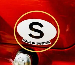 ボルボ MADE IN SWEDEN スウェーデン フラッグ ポールスター エンブレム サークル ステッカーC30 V50 S60 V60 V70 S80 XC90 C70 850 240
