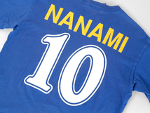 331-83 90年代 ヴィンテージ サッカー 日本代表 炎 Tシャツ ユニフォーム NANAMI 名波 # 10 侍ブルー Ｆ 中古 日本製_画像7