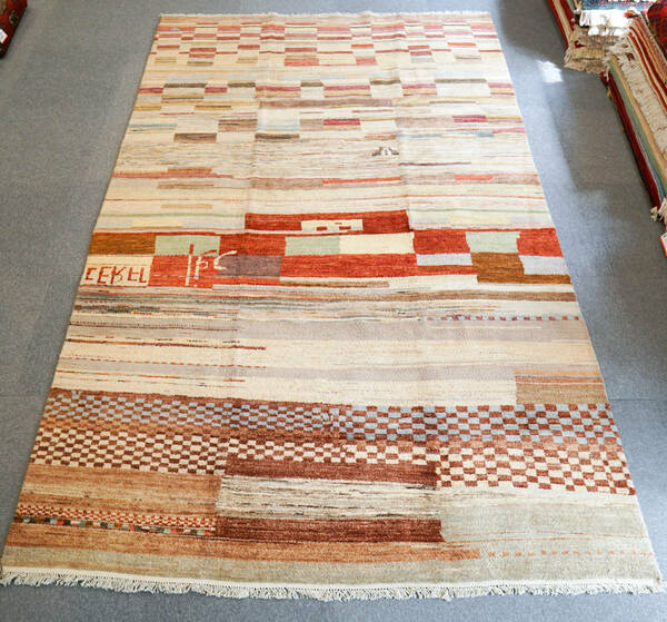 パキスタン ガズニウール ギャベ 遊牧民 手織り絨毯 size:285×175cm リビングラグ